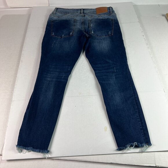 One Teaspoon Jean Women 34x26* Free Birds Low Rise Skinny Crop Blue Denim Tag 32 - Picture 8 of 16